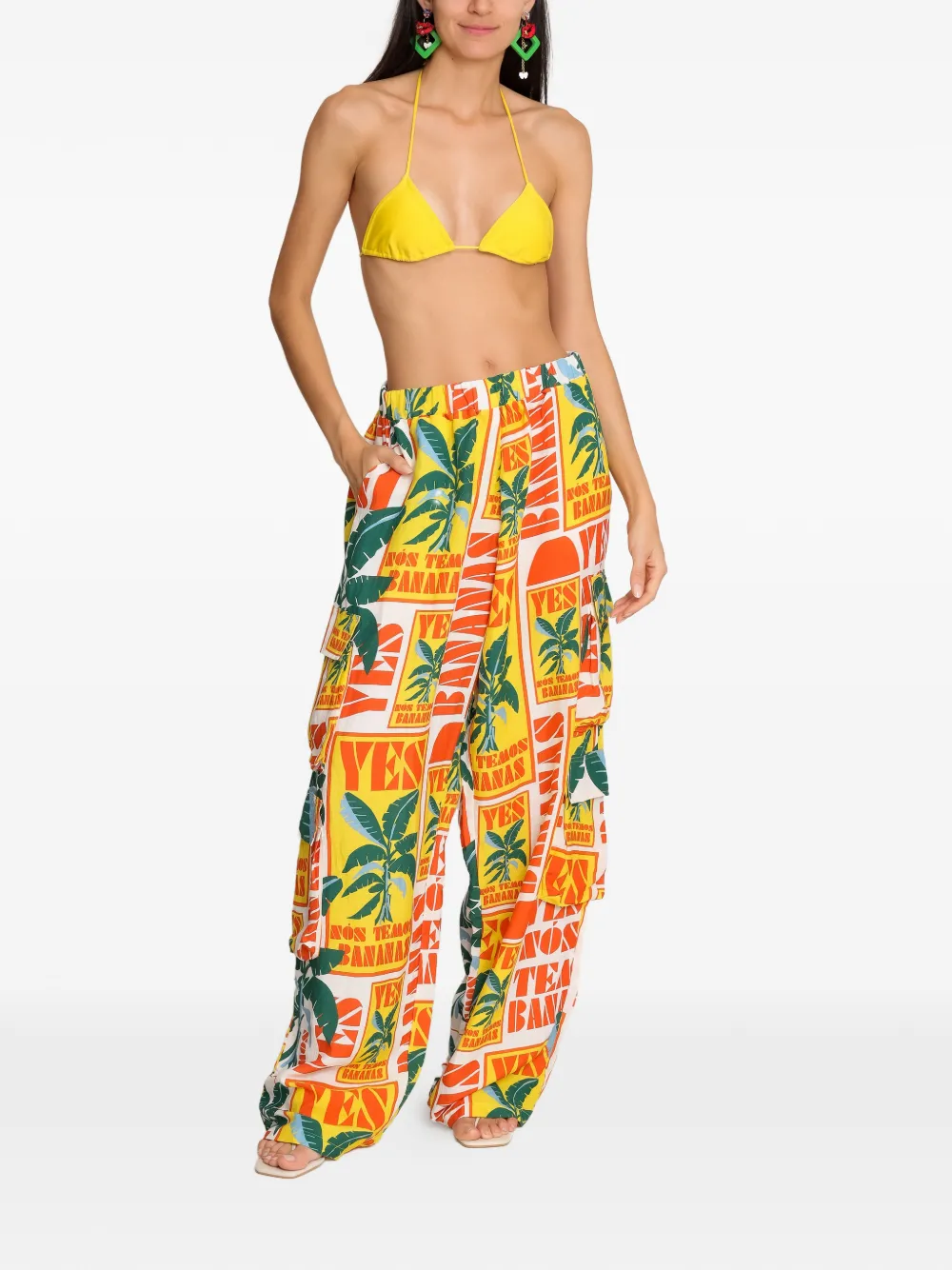 Amir Slama Broek met print Geel