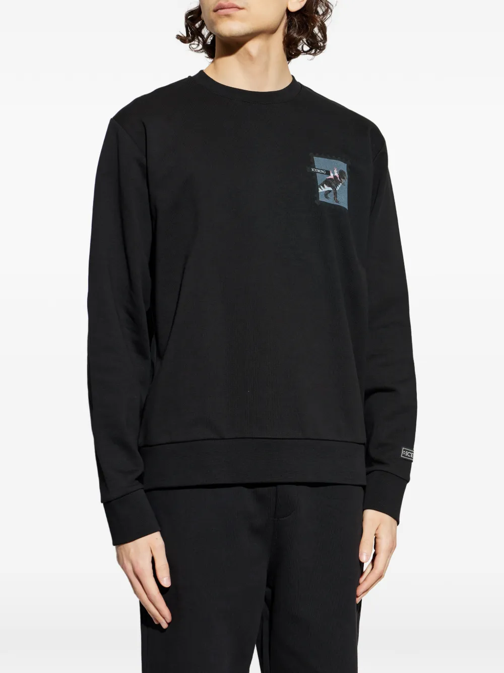  Iceberg Dinassour Patch Sweatshirt - Black 