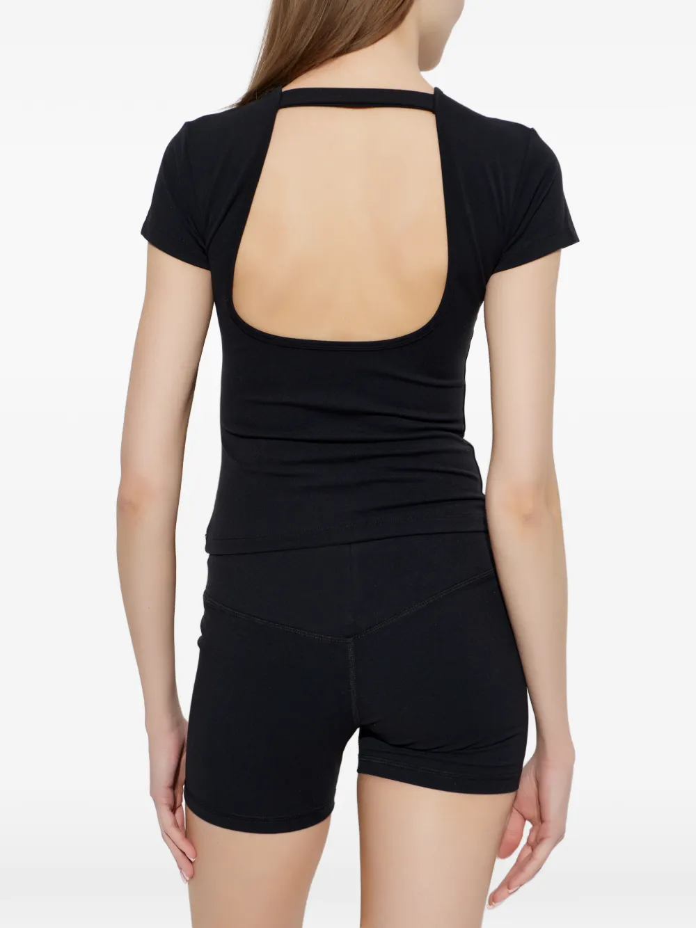 MISBHV T-shirt met open rug Zwart