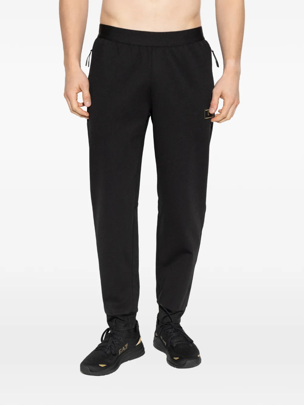 Ea7 Emporio Armani Trainingsbroek met logopatch Zwart