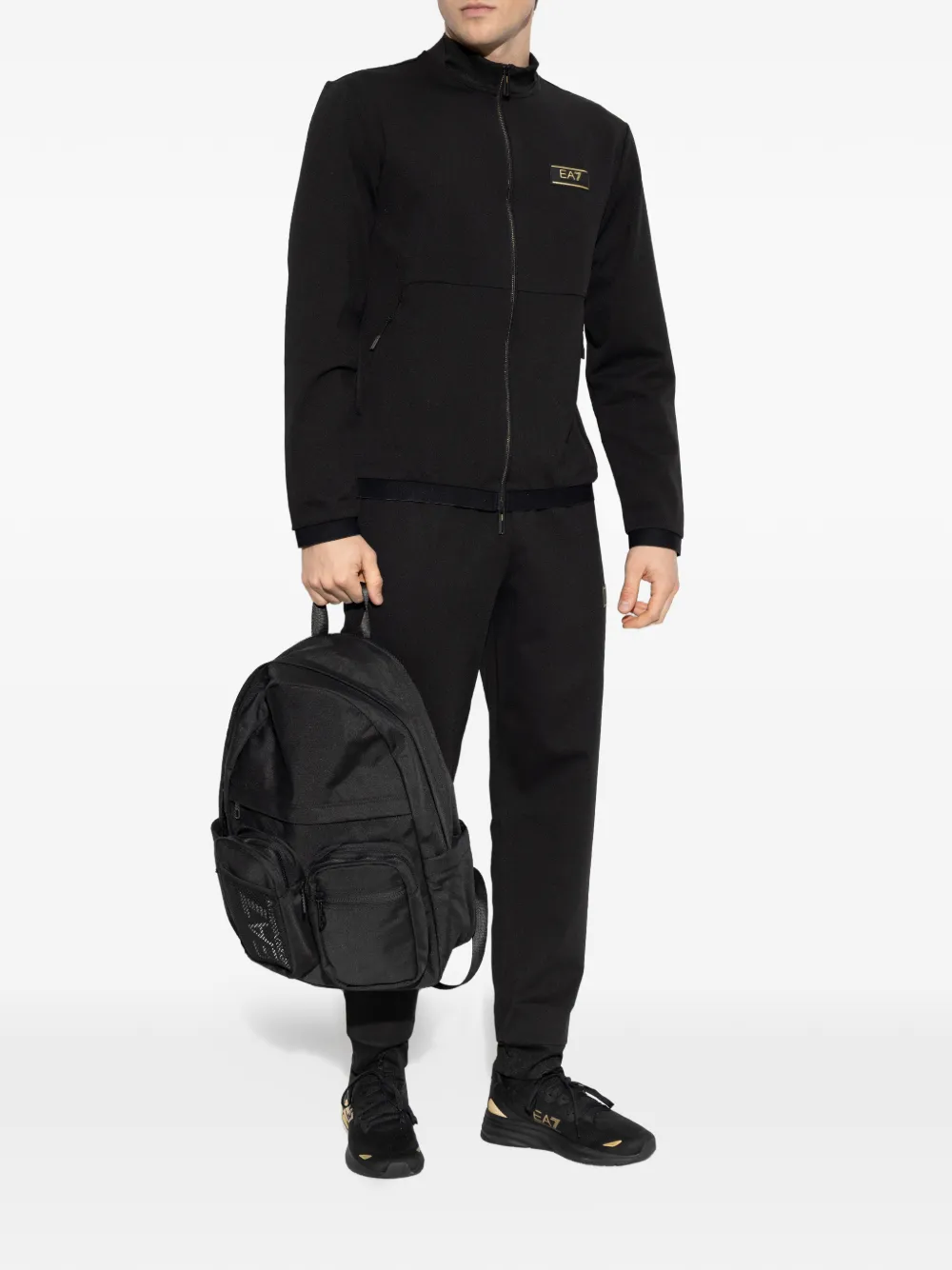 Ea7 Emporio Armani Trainingsbroek met logopatch Zwart