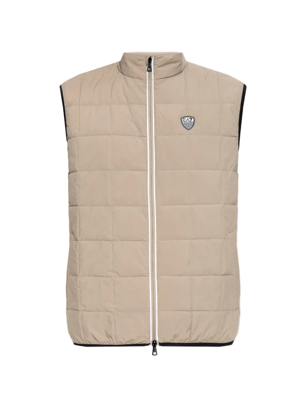 Ea7 Emporio Armani quilted logo-patch gilet - Toni neutri