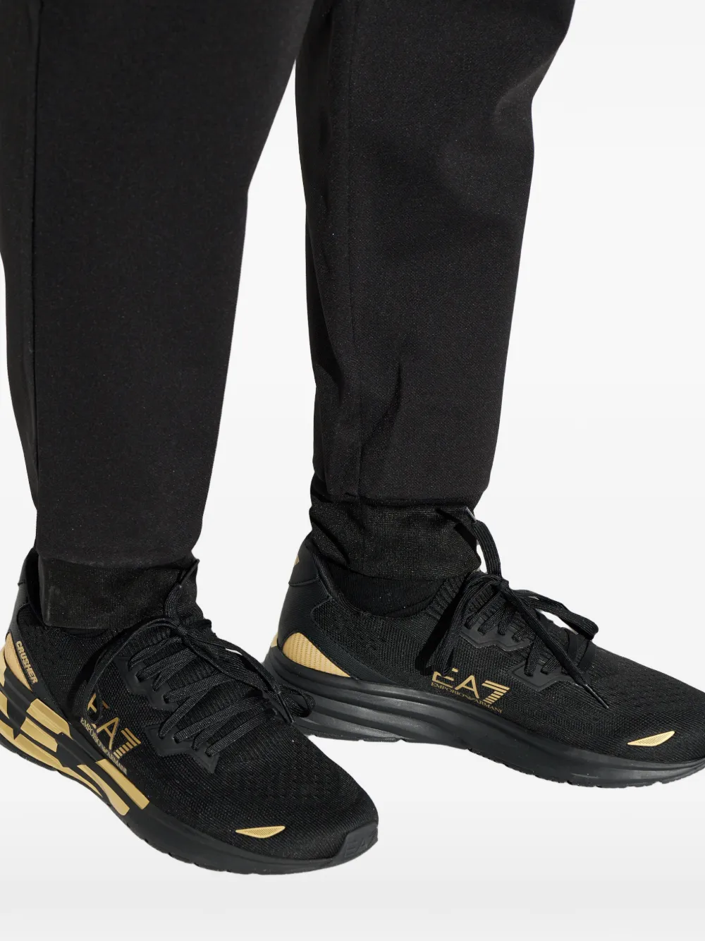 Ea7 Emporio Armani Crusher Distance logo-detail sneakers Zwart