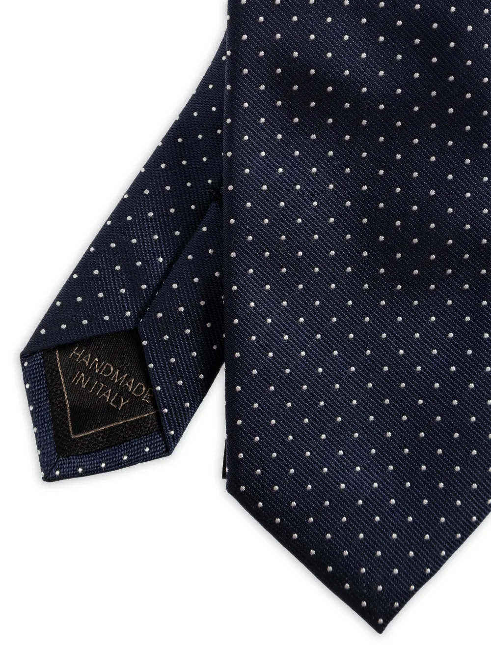  Brioni Dotted Silk Tie - Blue 