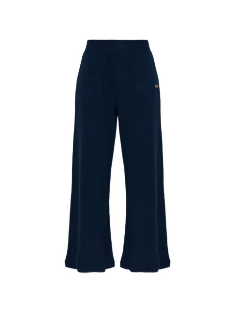 Ea7 Emporio Armani ribbed logo-plaque track pants
