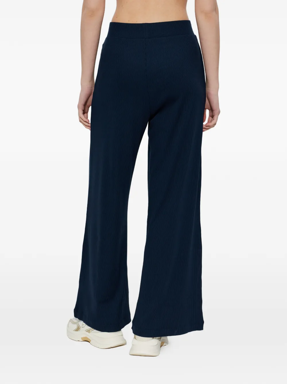 Ea7 Emporio Armani Geribbelde trainingsbroek met logoplakkaat Blauw
