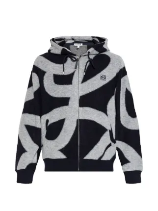 LOEWE スウェット LOEWE zip-up Hoodie In Wool And Cotton | Blue | FARFETCH GE