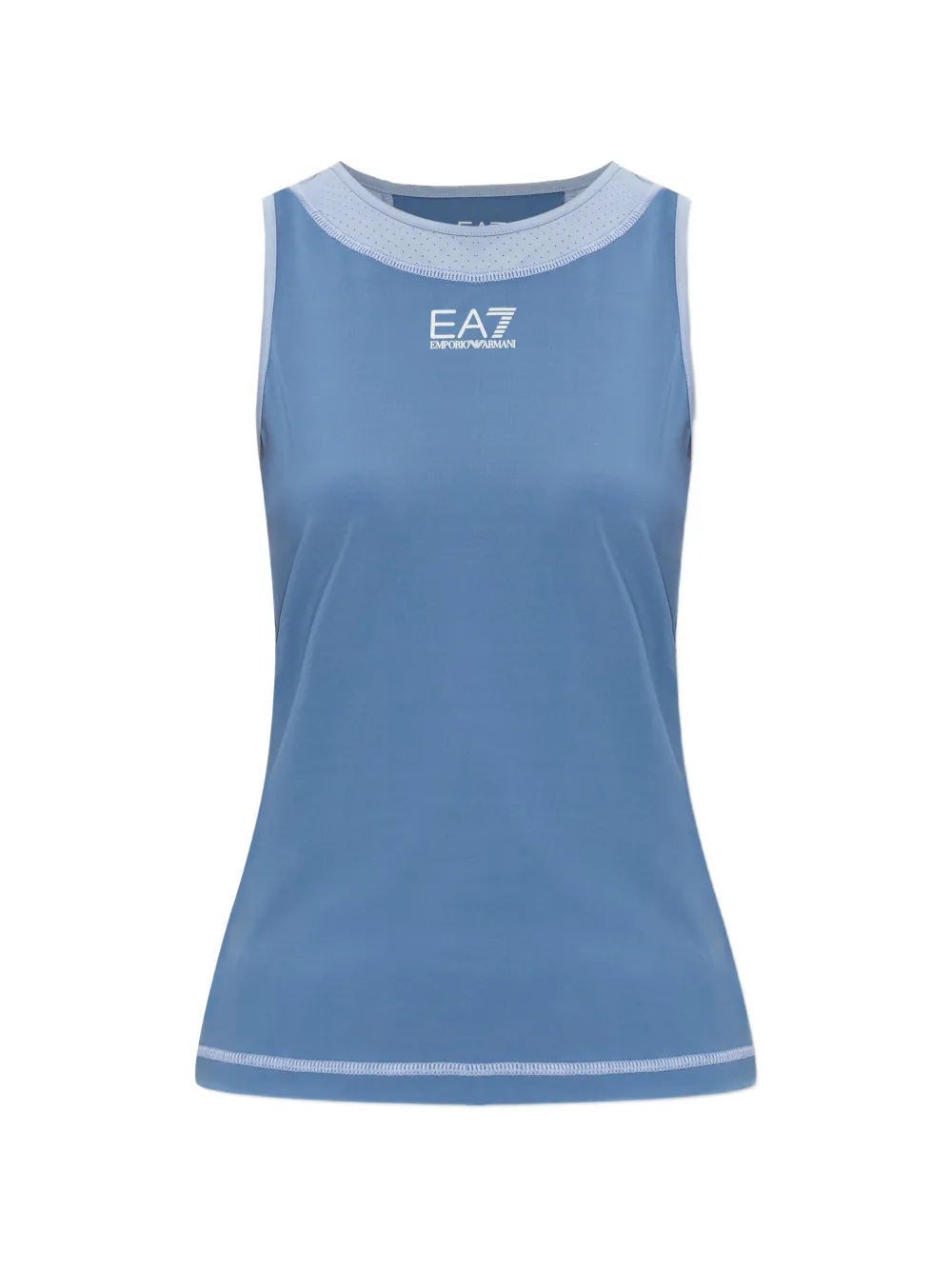 Ea7 Emporio Armani perforated-detail sleeveless tank top - Blu