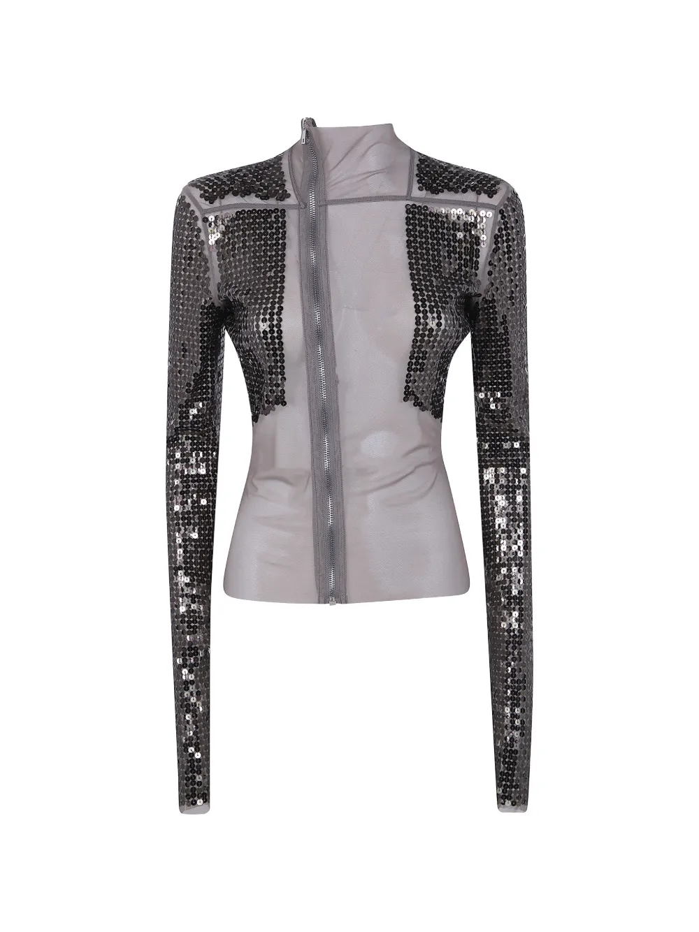 Rick Owens sequin-embellished zip-up jacket - Grigio