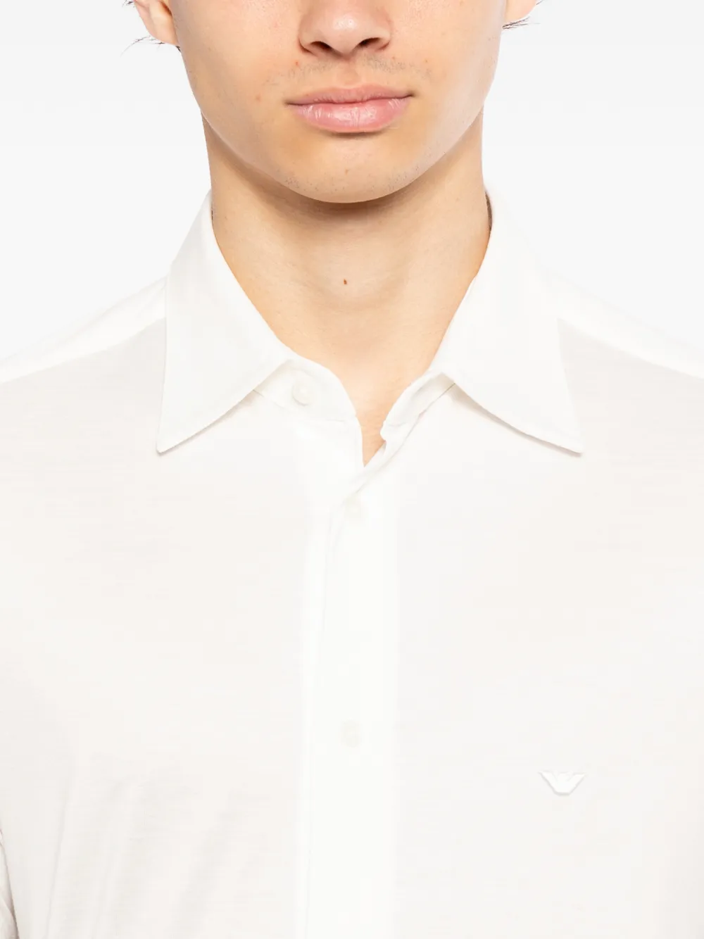 Emporio Armani Overhemd met geborduurd logo Blauw