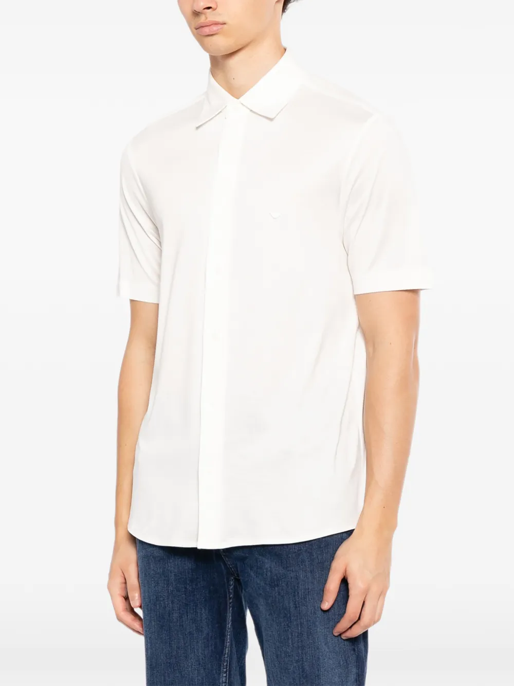 Emporio Armani Overhemd met geborduurd logo Blauw