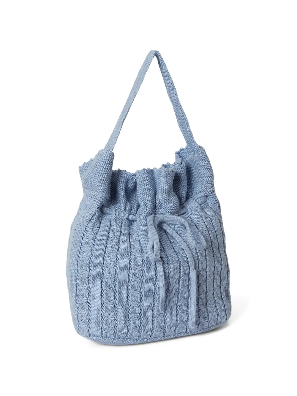  Polo Ralph Lauren Kids Cable Knit Drawstring Bucket Bag - Blue 