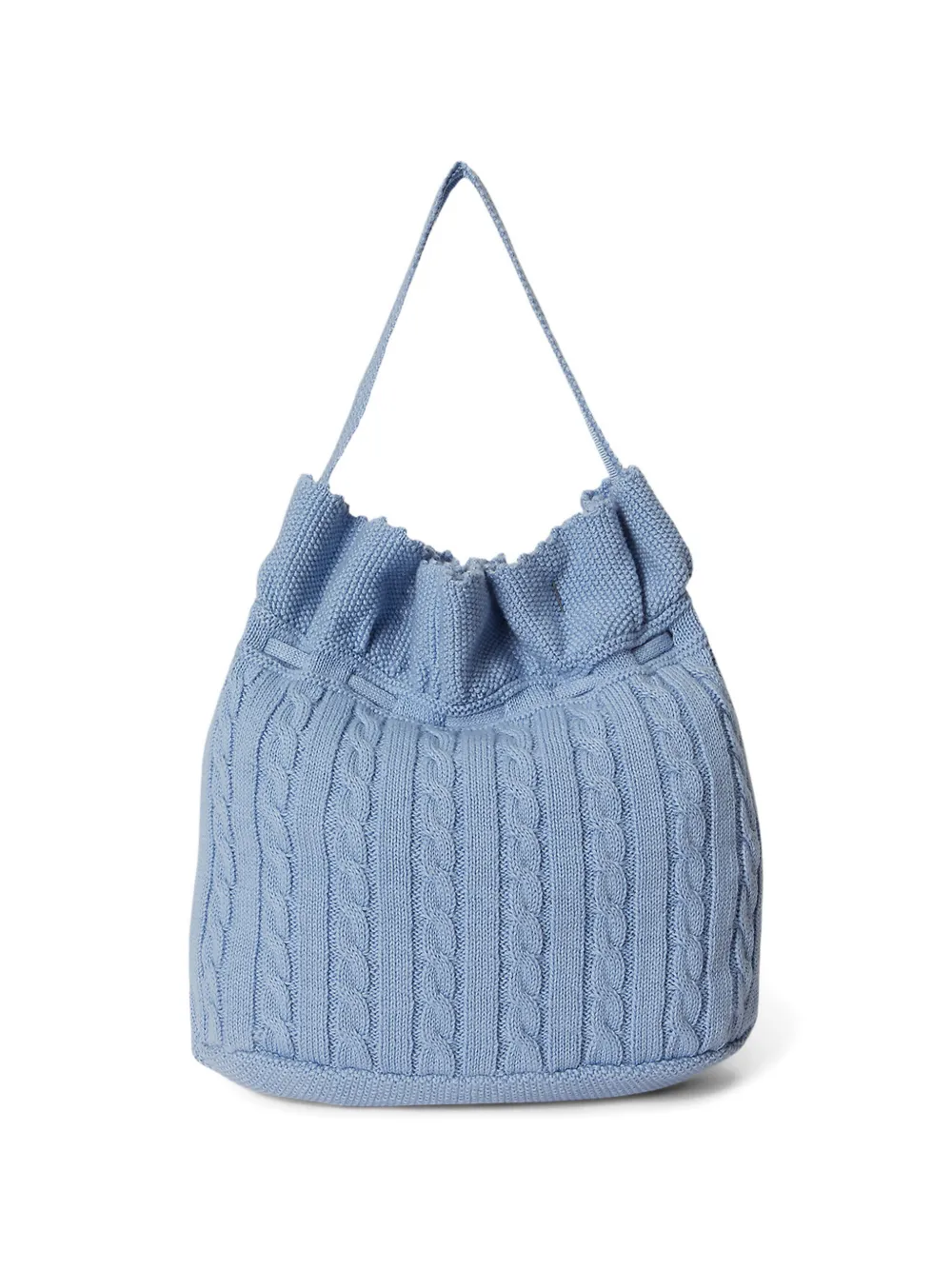  Polo Ralph Lauren Kids Cable Knit Drawstring Bucket Bag - Blue 