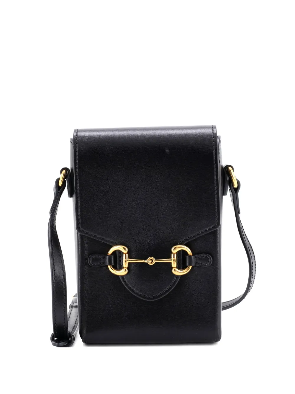 Gucci Pre-Owned Horsebit 1955 Leather Mini crossbody bag - Nero