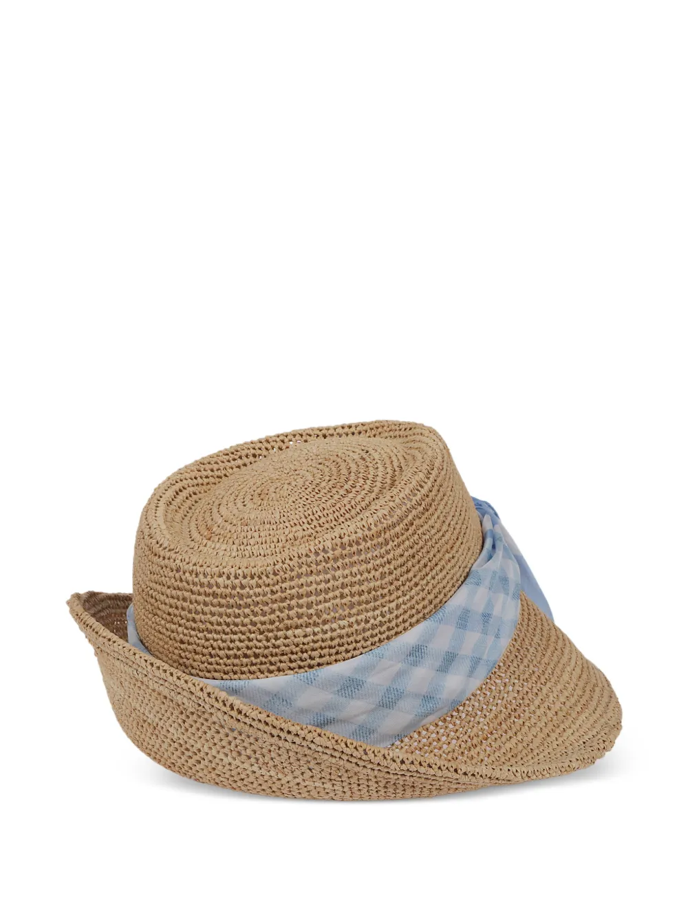  Ermanno Scervino Gingham-print Hat - Neutrals 