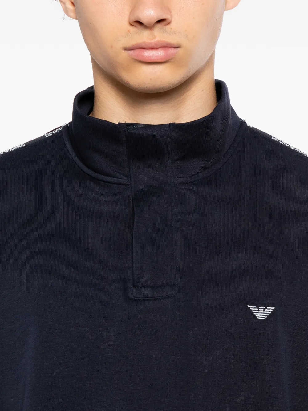Emporio Armani Sweater met geborduurd logo Blauw