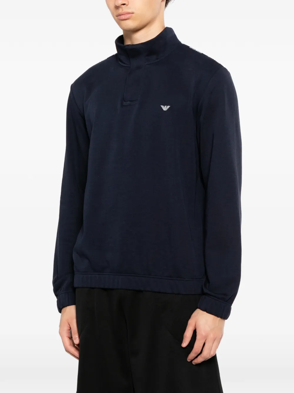 Emporio Armani Sweater met geborduurd logo Blauw