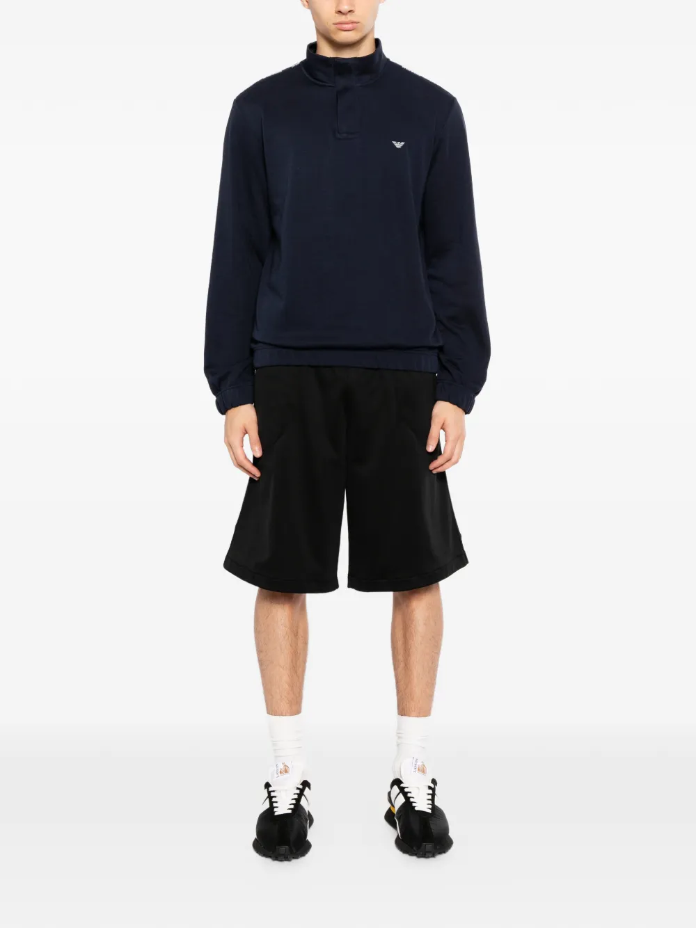 Emporio Armani Sweater met geborduurd logo Blauw