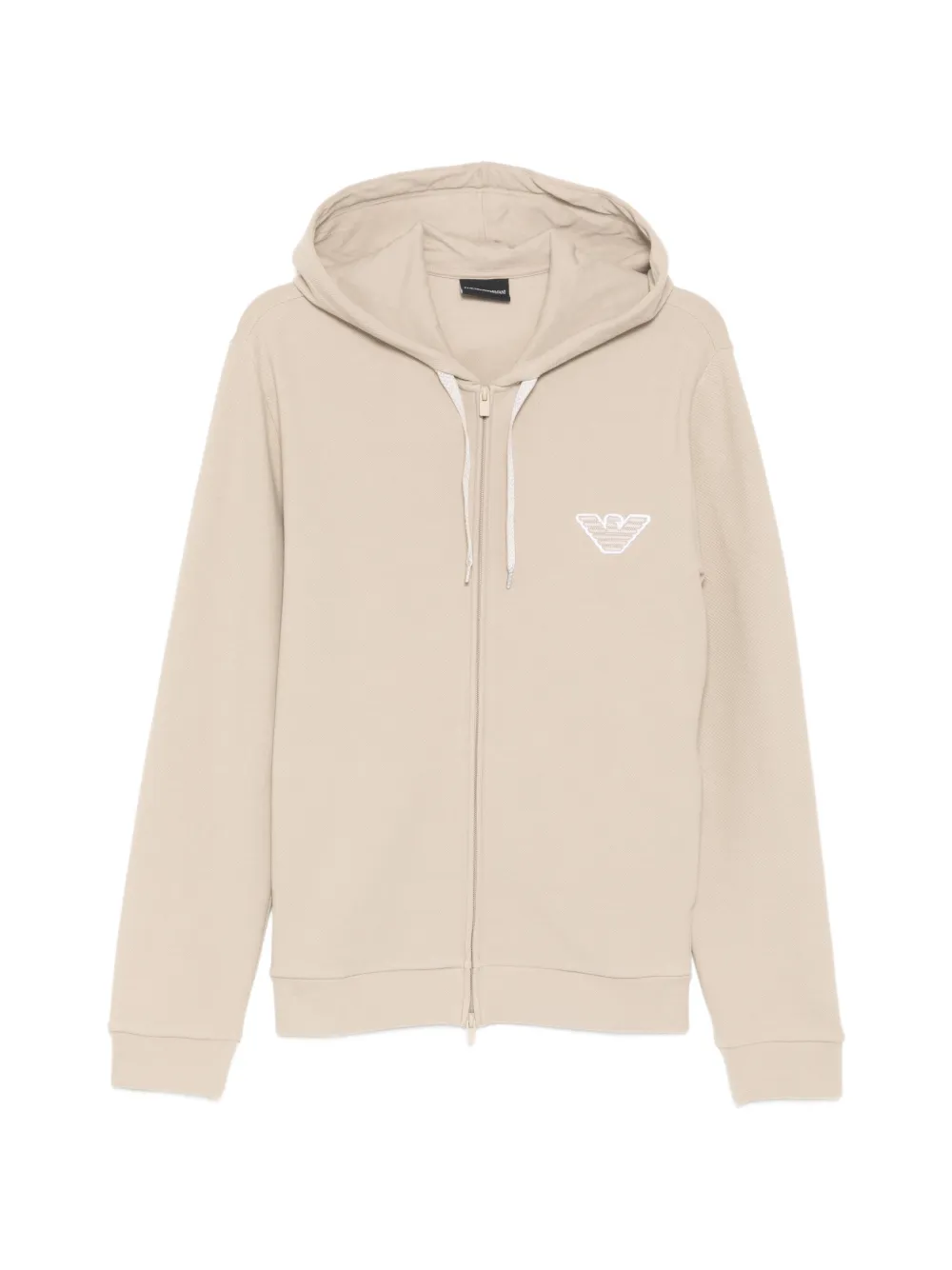 Emporio Armani logo-embroidered hoodie - Toni neutri
