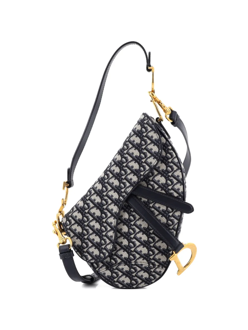 Christian Dior Pre-Owned Saddle Handbag with Strap Oblique Canvas Medium shoulder bag - Blu