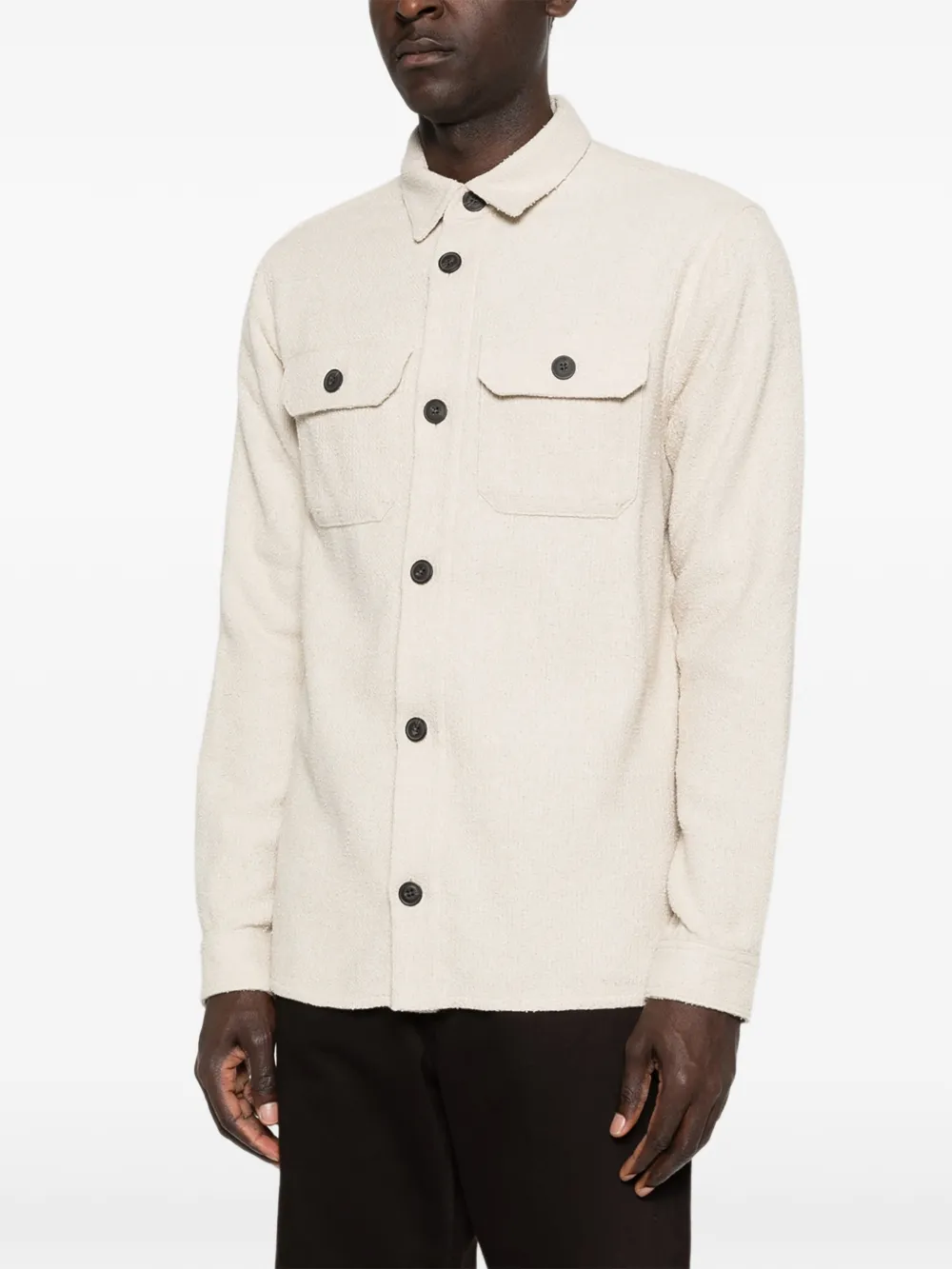  Profuomo Bouclé Overshirt - Neutrals 