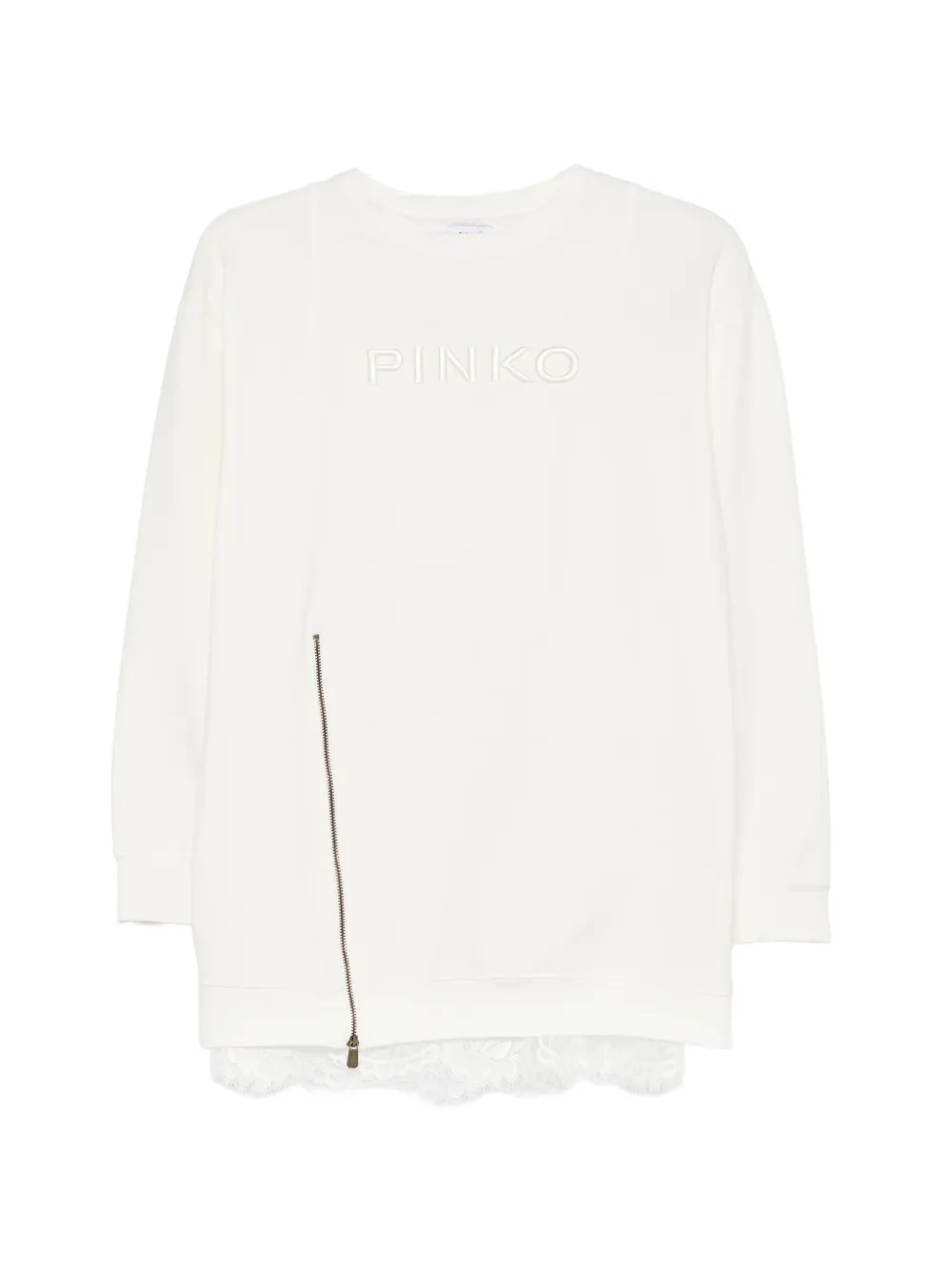 Pinko Kids lace-hem dress - Bianco