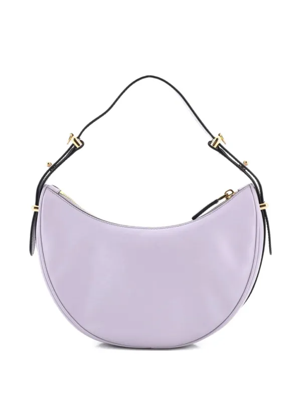 Prada Pre-Owned Arque Half Moon Leather Small Hobo Bag | Purple