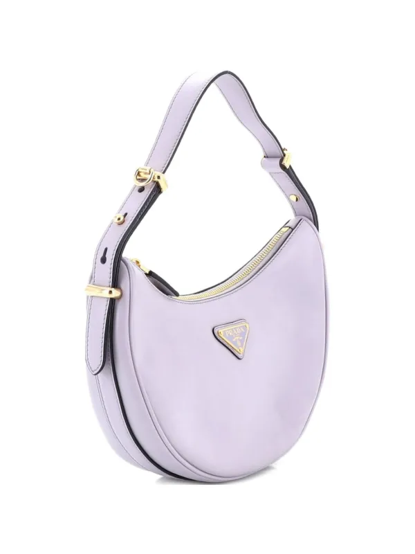 Prada Pre-Owned アーケ ハーフムーン レザー スモール ホーボーバッグ