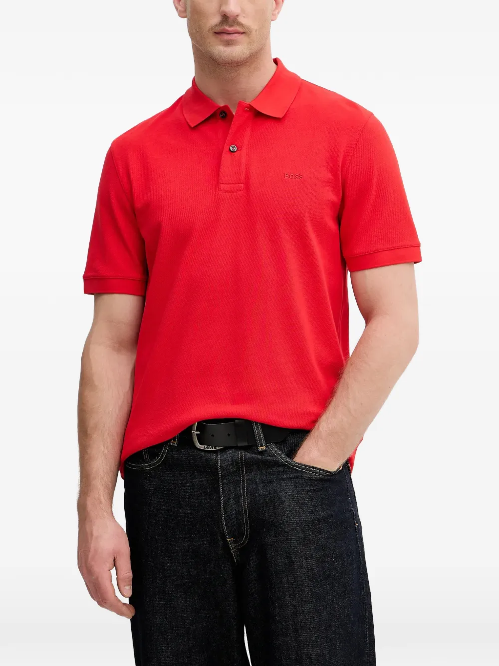 BOSS button polo shirt - Rosso
