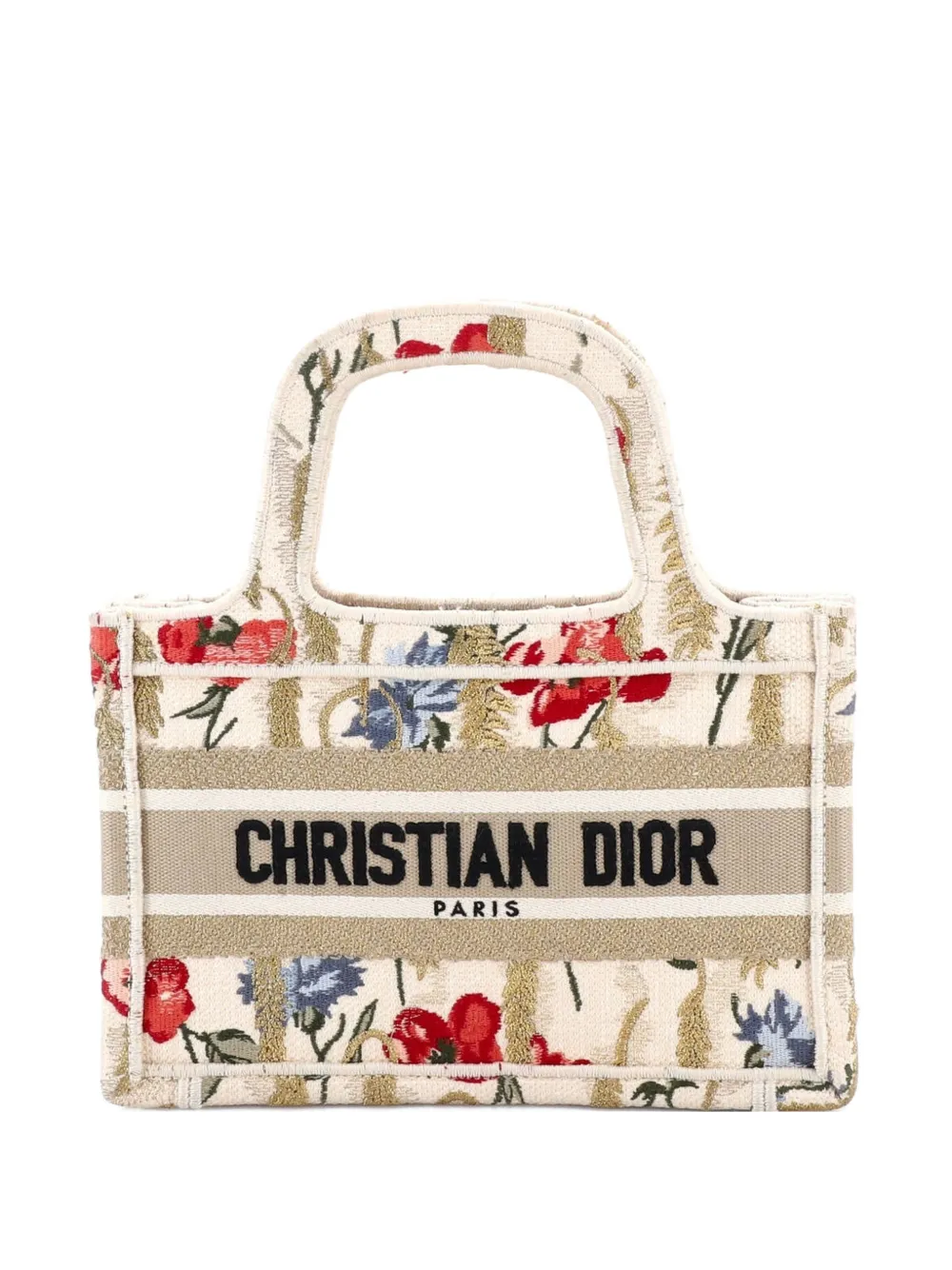 Christian Dior Pre-Owned Book Embroidered Canvas Mini tote bag - Toni neutri