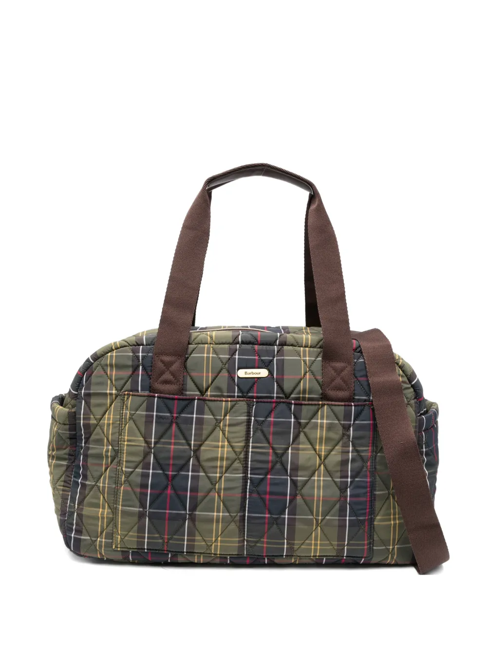 Barbour Wetherham Quilted Tartan-pattern Tote Bag In Red