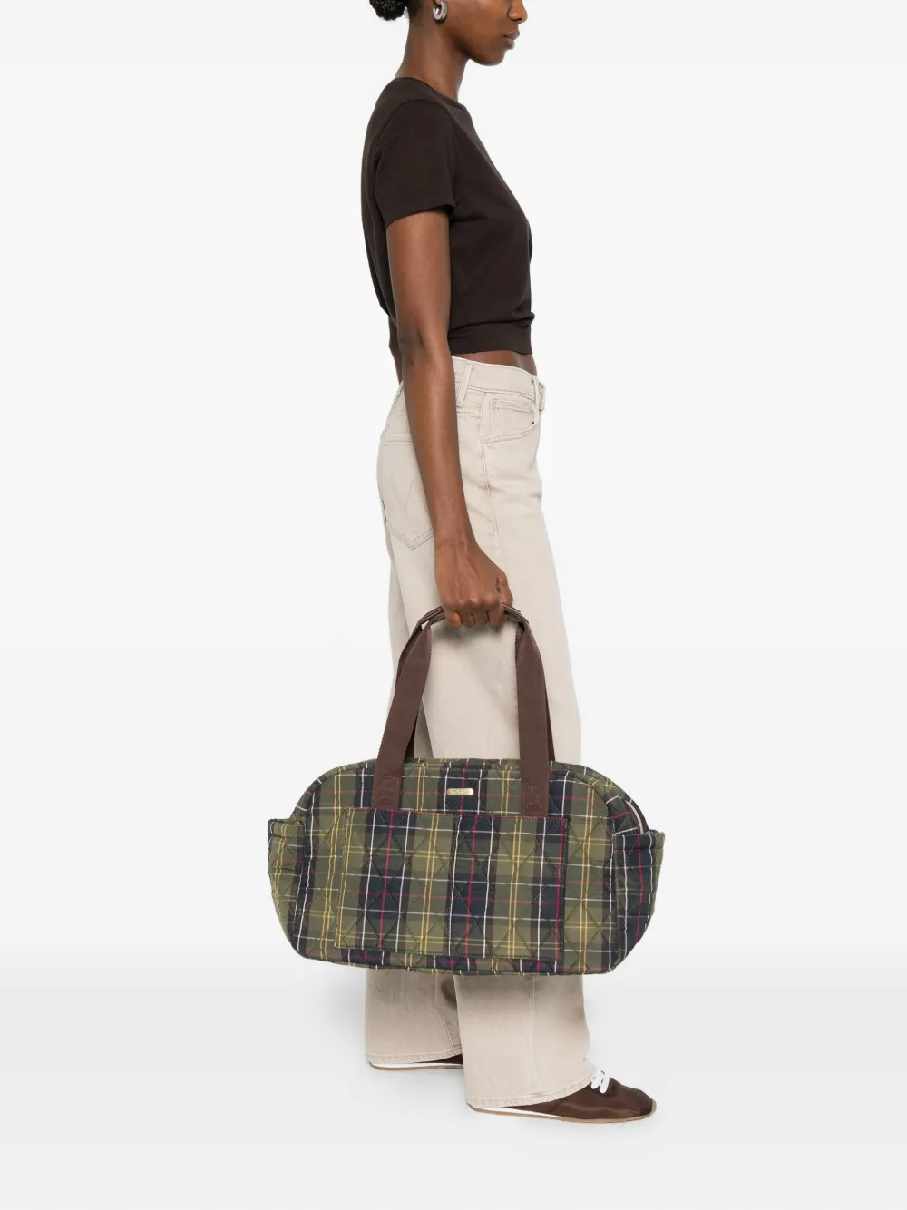  Barbour Wetherham Quilted Tartan-pattern Tote Bag - Green 