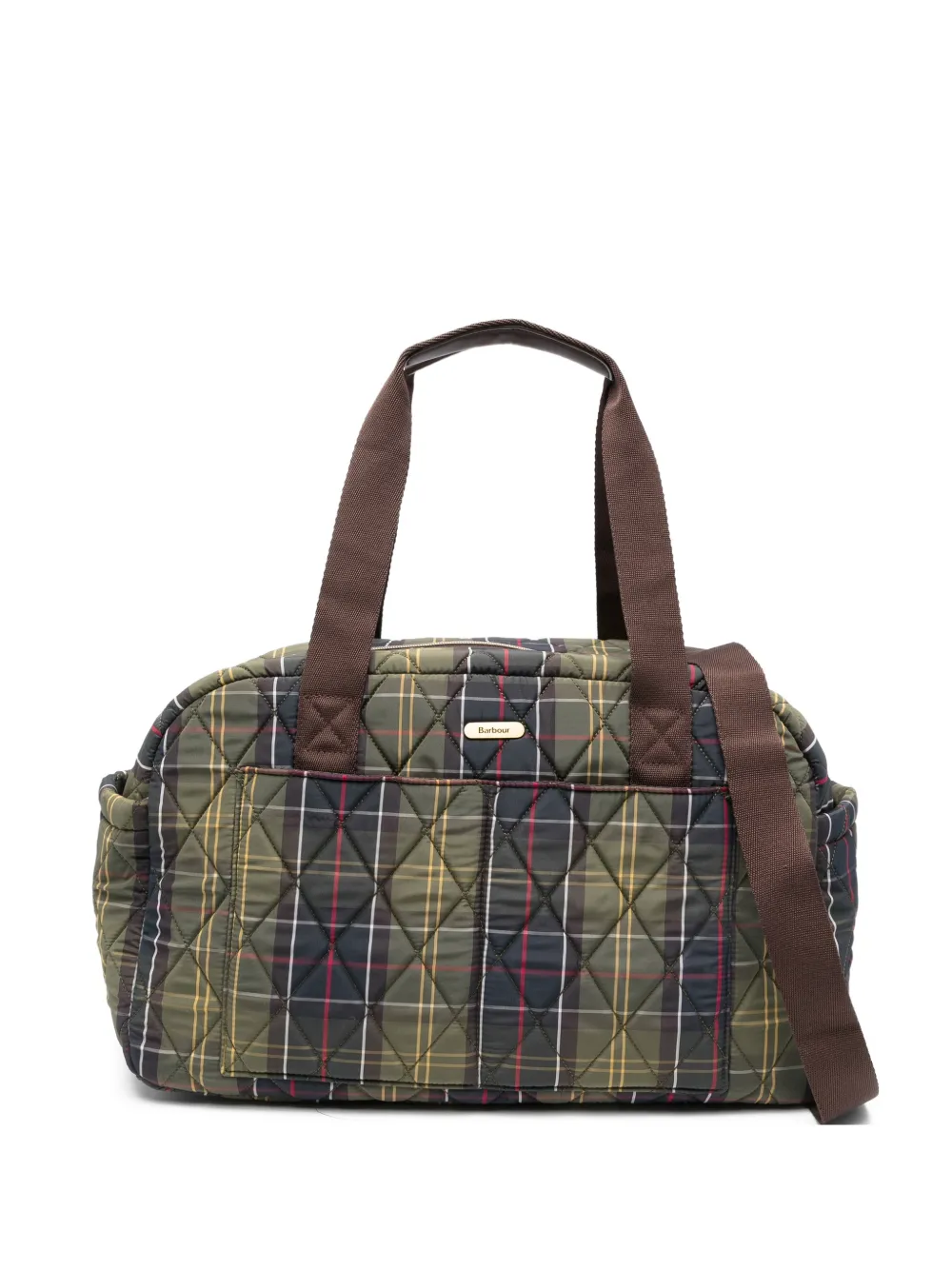 Barbour Wetherham quilted tartan-pattern tote bag - Verde