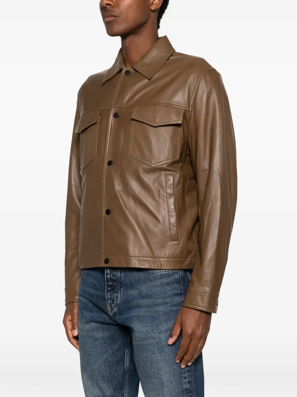 Emporio Armani Jack met drukknoopsluiting Bruin