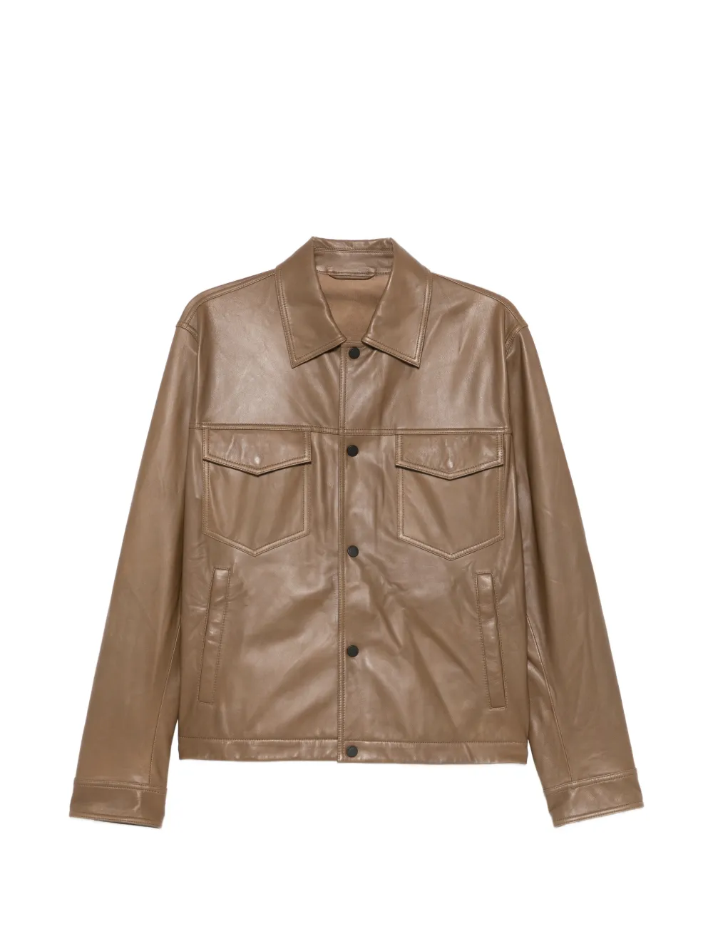 Emporio Armani press-stud-fastening jacket - Marrone