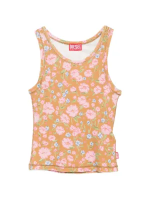 Prada floral-print Ribbed Tank Top | Pink | FARFETCH