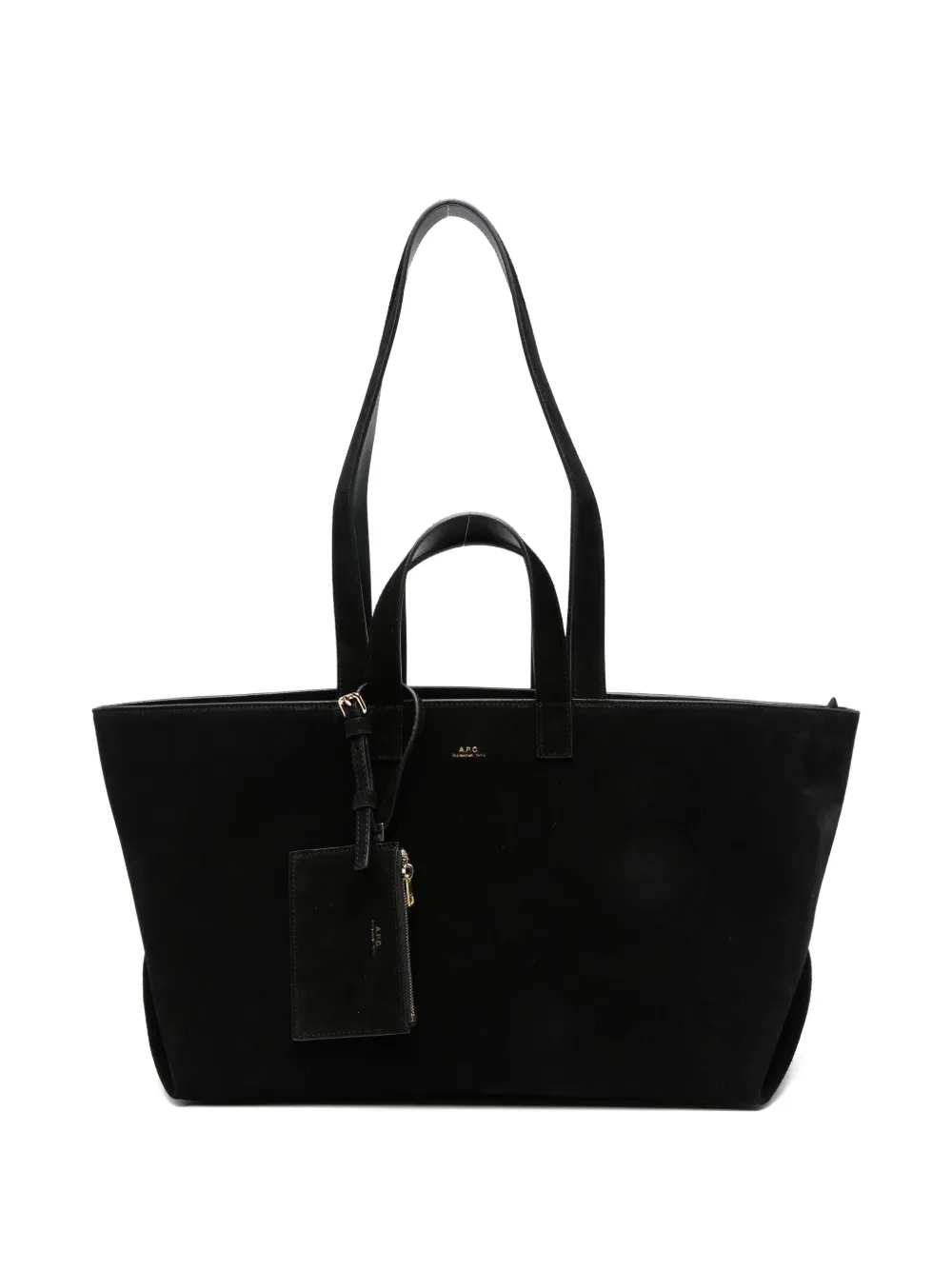 A.P.C. Le Drummer suede tote bag - Nero