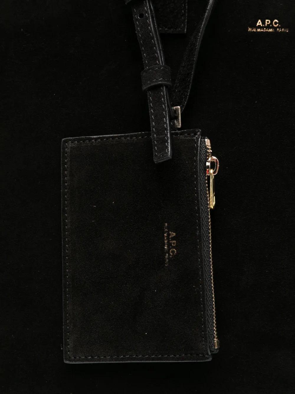 A.P.C. Le Drummer suède shopper Zwart