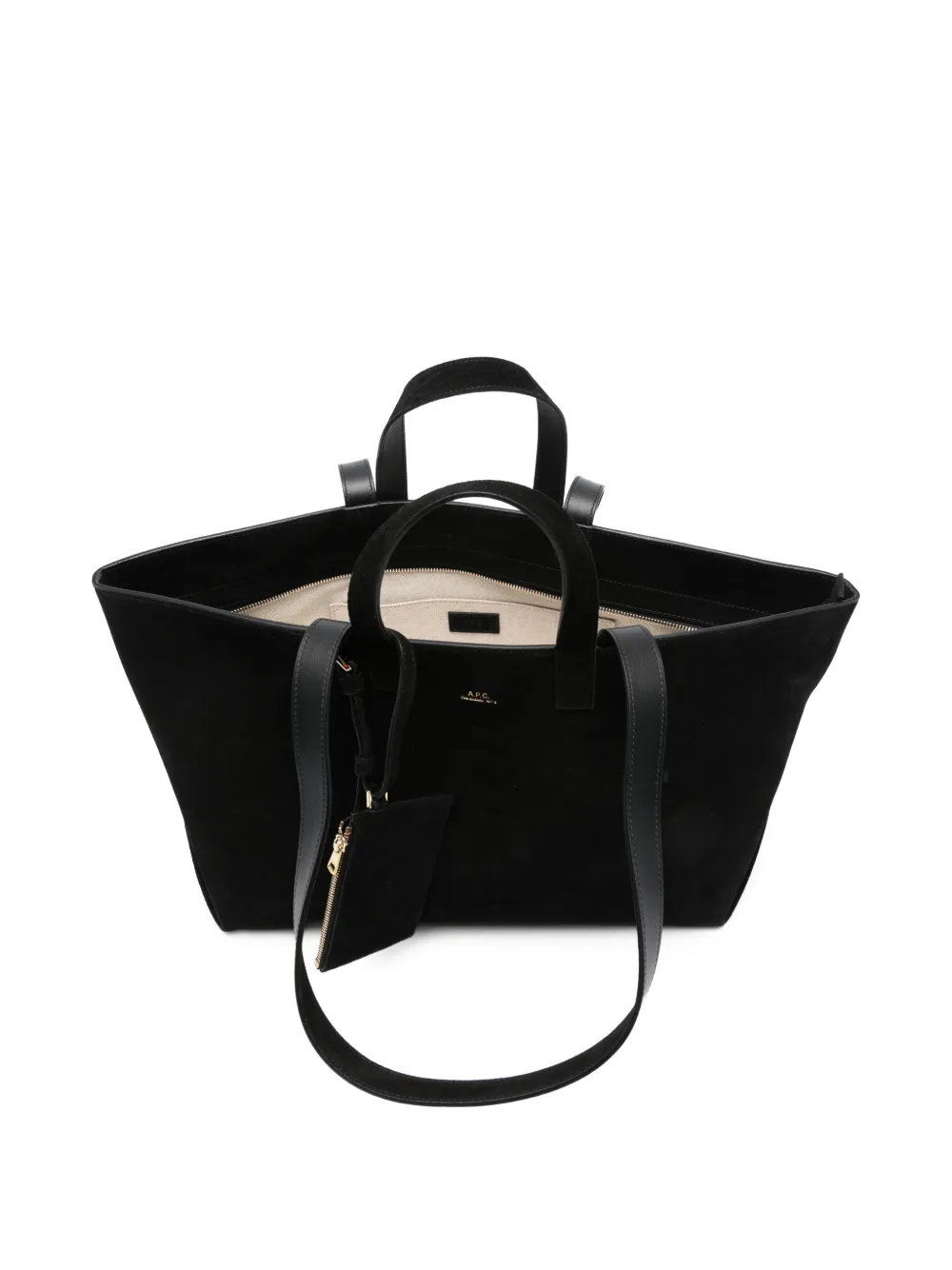 A.P.C. Le Drummer suède shopper Zwart