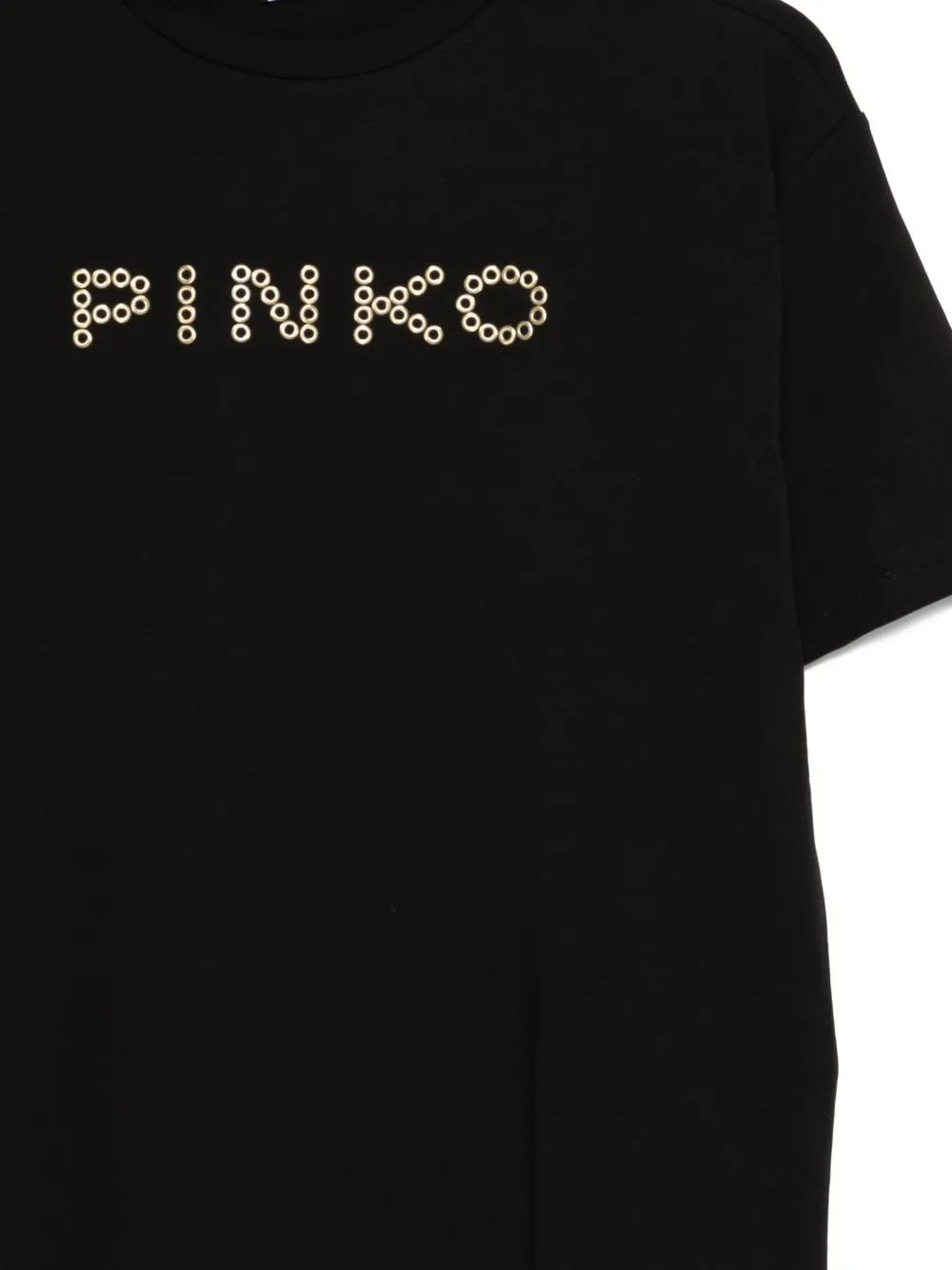 Pinko Kids T-shirt met logopatch Zwart