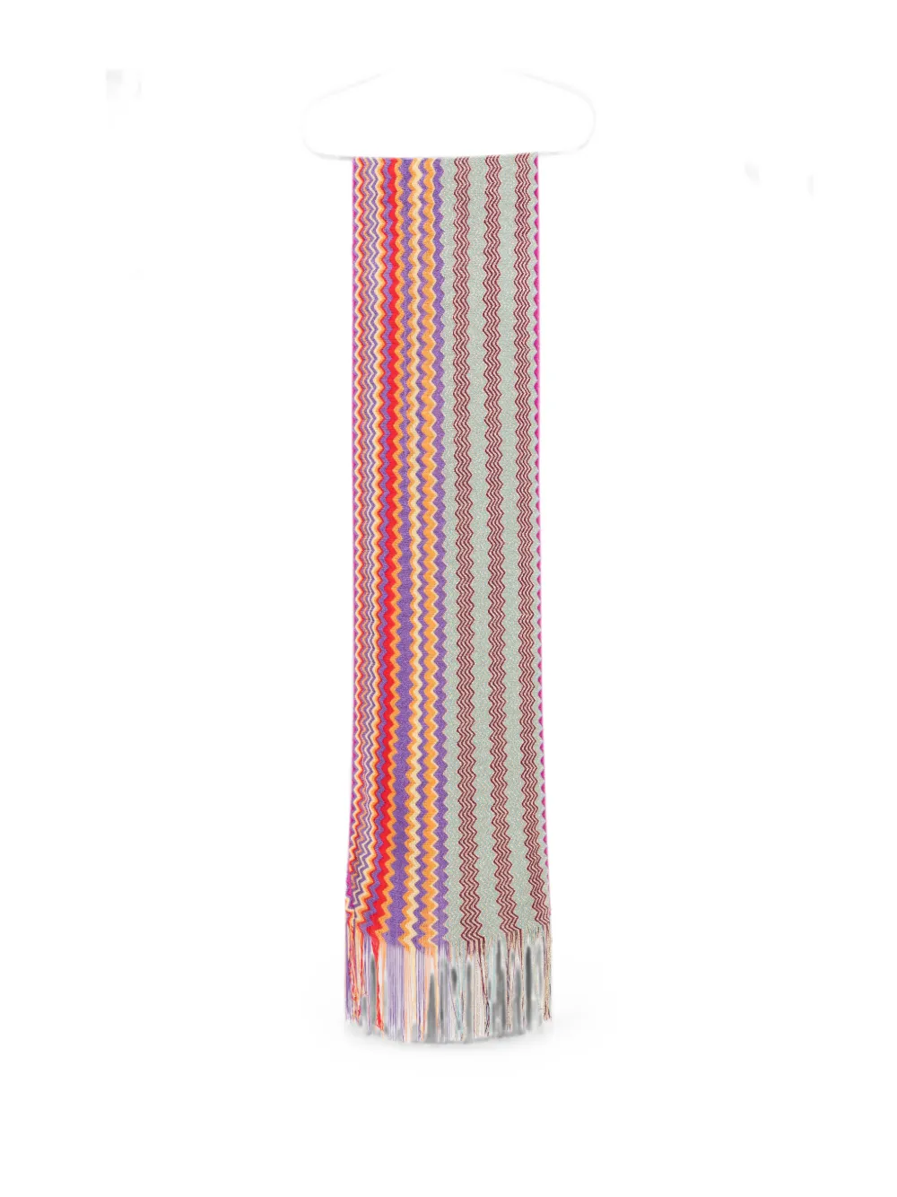 Missoni Zigzag-knit Fringed Scarf In Multi