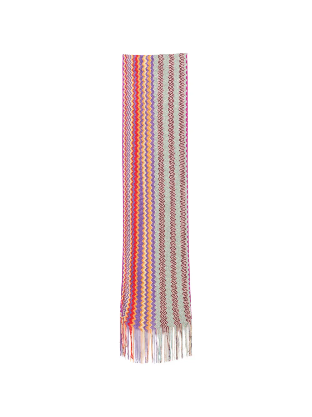 Missoni zigzag-knit fringed scarf - Viola