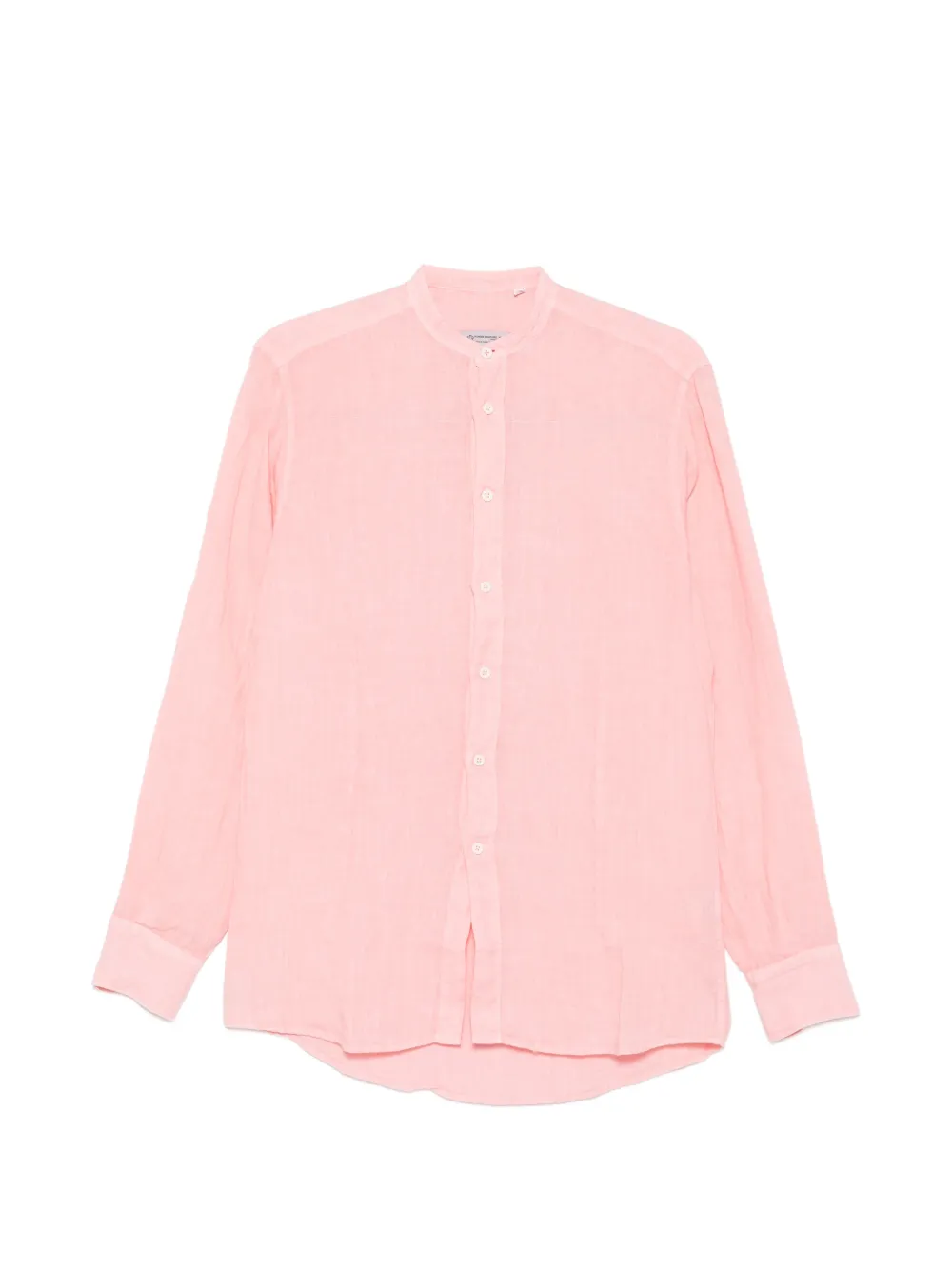 Daniele Alessandrini Band-collar Long-sleeve Shirt In Pink