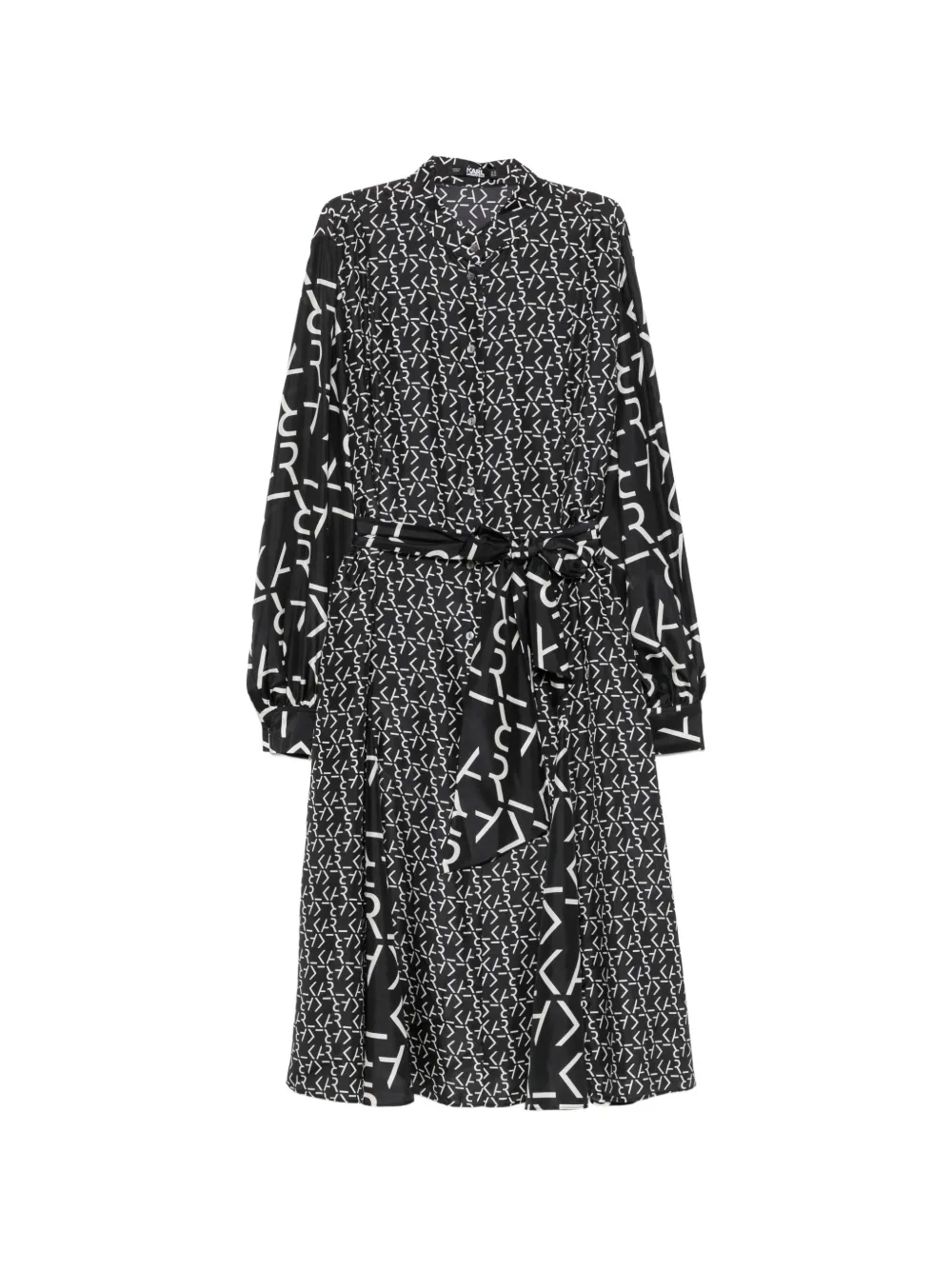 Karl Lagerfeld Abito midi con stampa - Nero