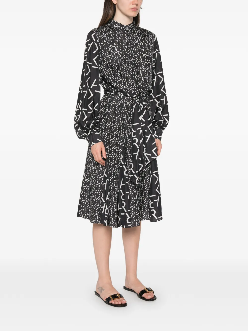 Karl Lagerfeld Midi-jurk met logoprint Zwart