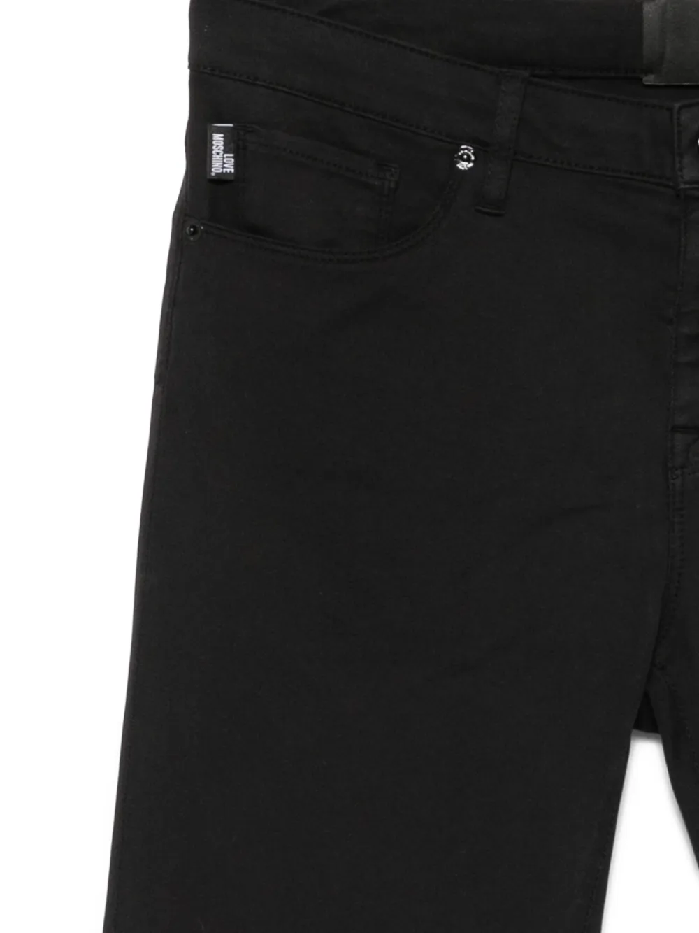 Love Moschino Skinny jeans met logopatch Zwart