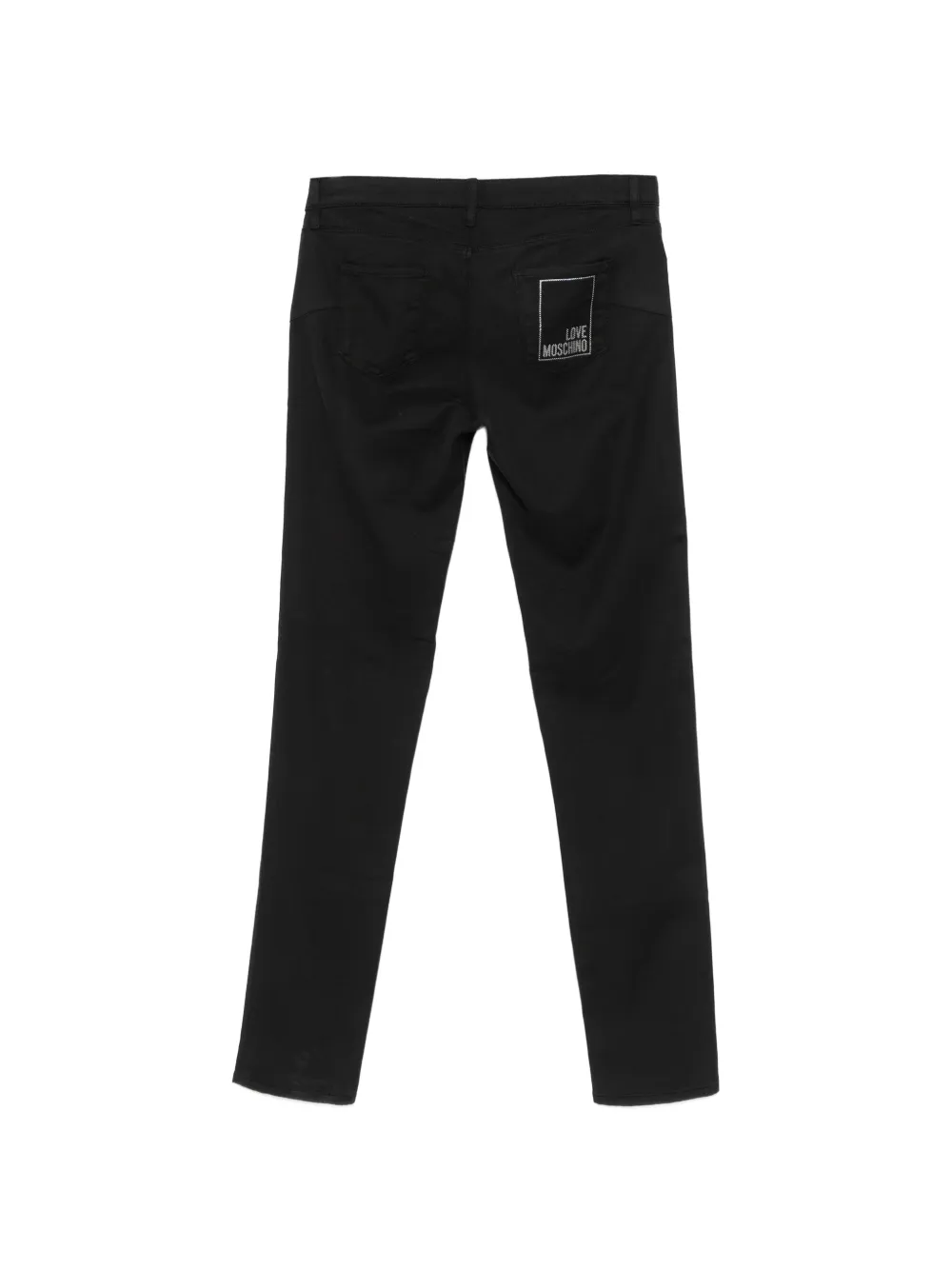 Love Moschino Skinny jeans met logopatch Zwart