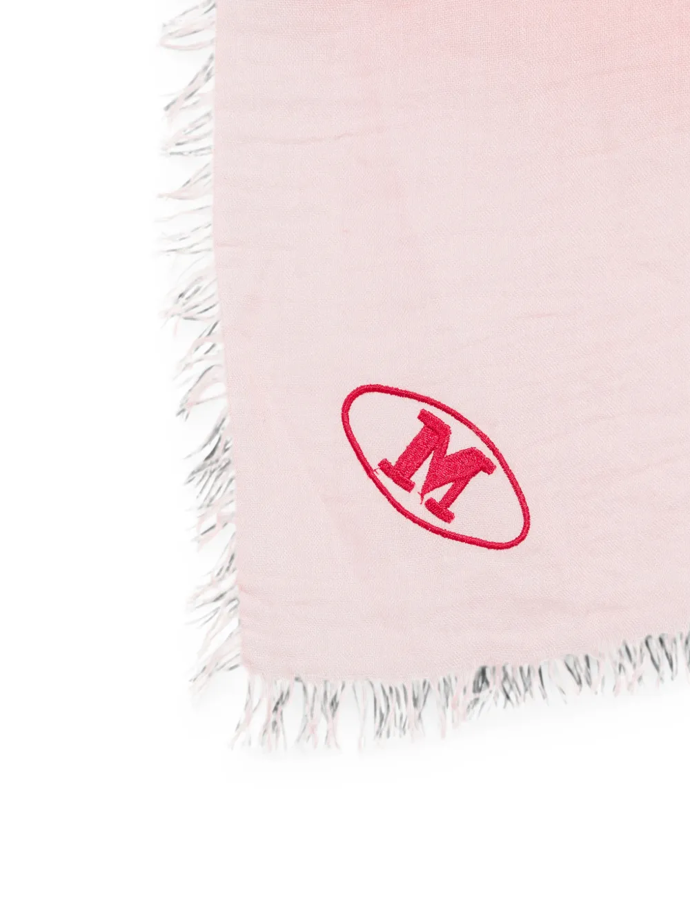 Missoni logo-embroidered frayed scarf Roze