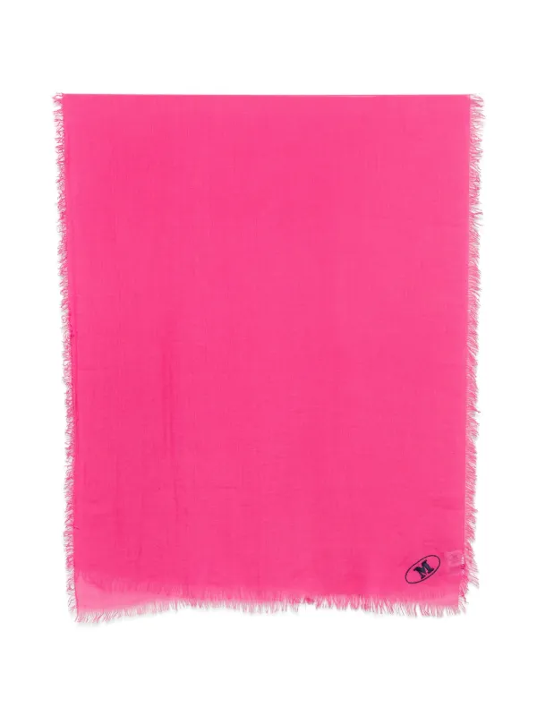 Missoni Logo-embroidered Frayed Scarf in Pink