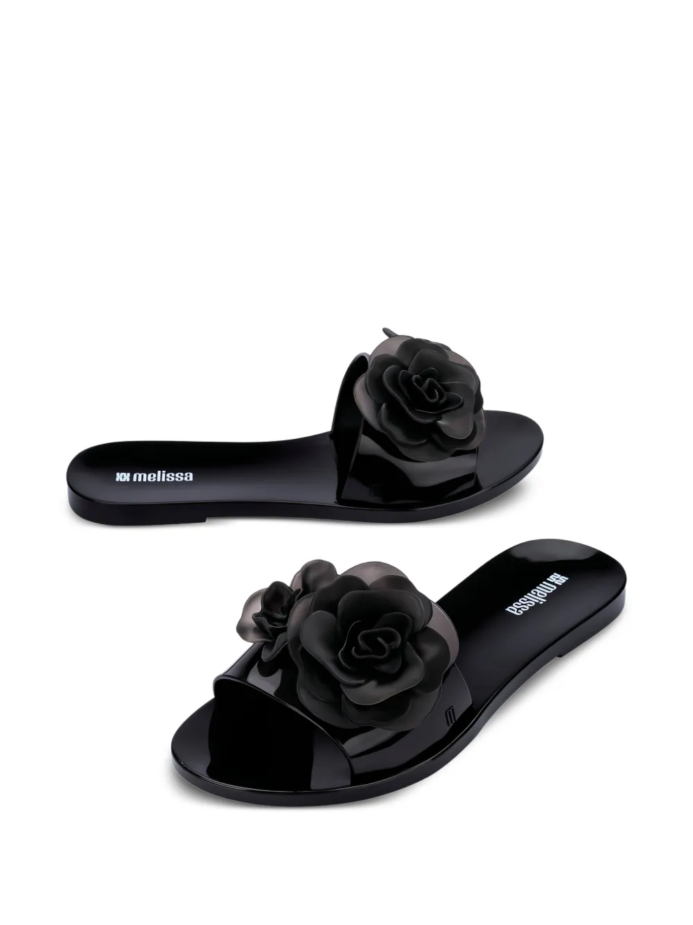 Melissa Babe sandalen met bloemenprint Zwart